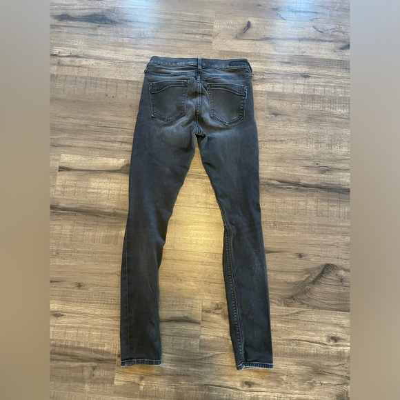 Express Supersoft Black Jeggings Size 4• Skinny Stretch Jeans • Distressed Knees - Picture 2 of 4